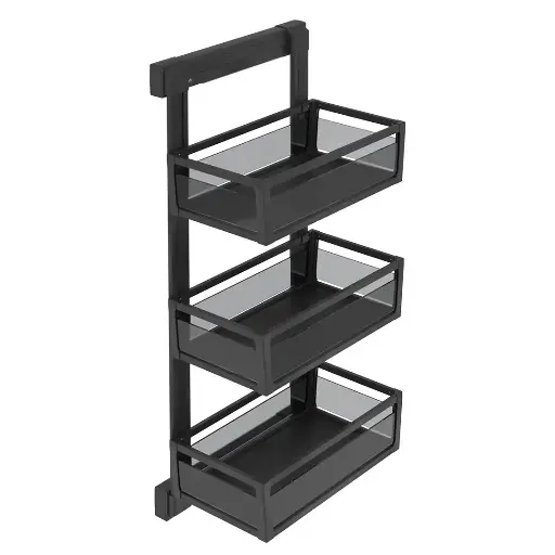 [S-6734-A] Undermount Rail Aluminium Unit with 3 Shelves