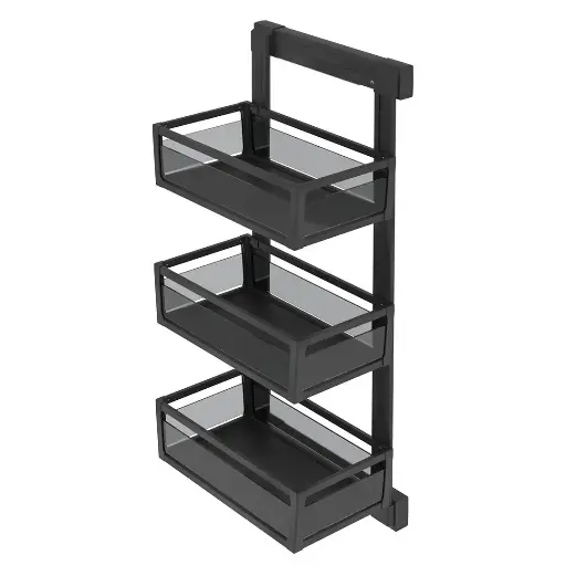 [S-6721-A] Undermount Rail Aluminium Unit with 3 Shelves