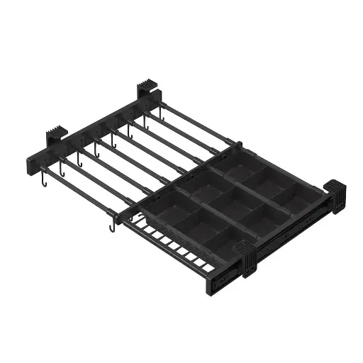 [S-6319-A] Plastic Cover Box, Skirt And Trouser Rack with Telescopic Rail